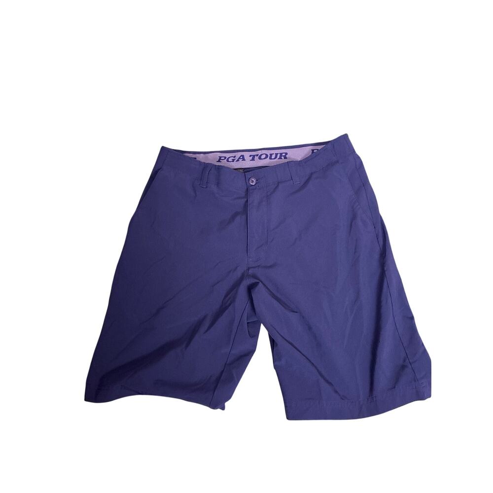 PGA Tour Navy Blue Golf Shorts Mens 34W Athletic Performance Stretch Casual